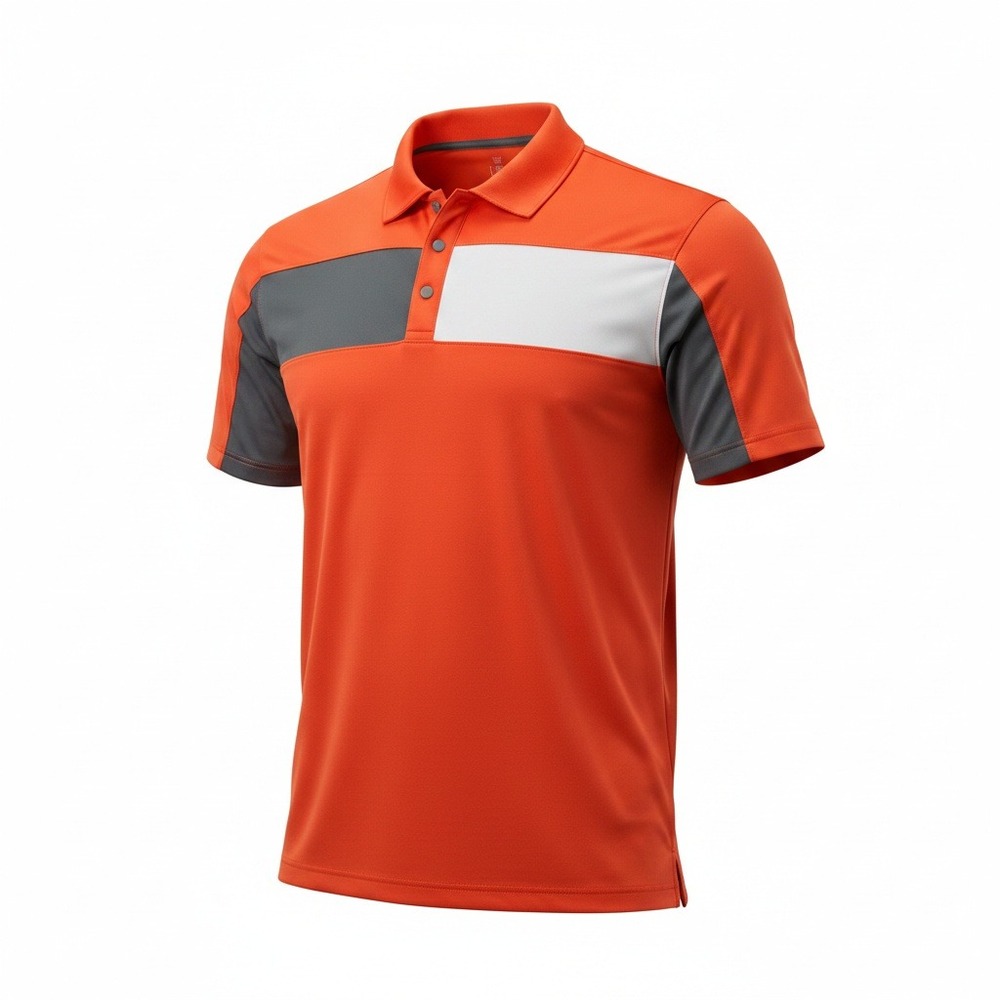 CBUK Cutter & Buck Polo Shirt Mens 3XL Orange Gray White Golf Performance